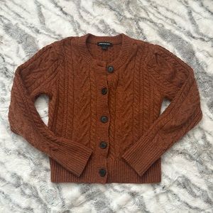 Something Navy Burnt Orange Cardigan Sweater